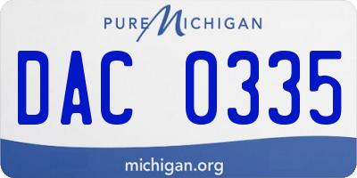 MI license plate DAC0335