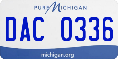 MI license plate DAC0336