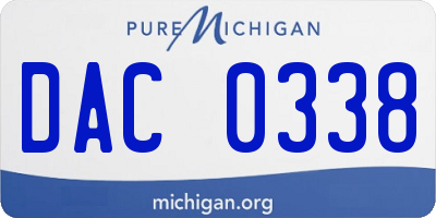 MI license plate DAC0338