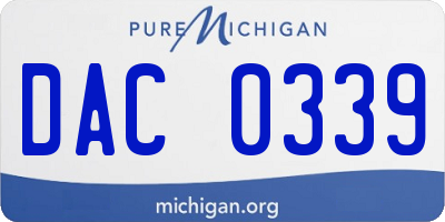 MI license plate DAC0339