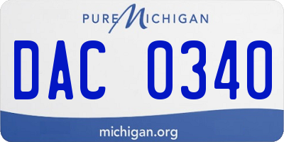 MI license plate DAC0340