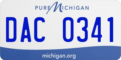 MI license plate DAC0341