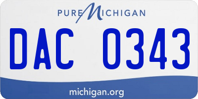 MI license plate DAC0343