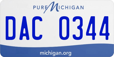 MI license plate DAC0344