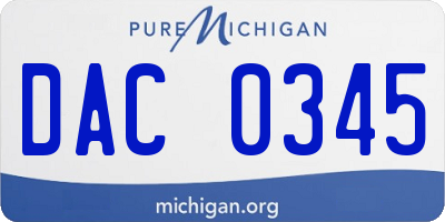 MI license plate DAC0345