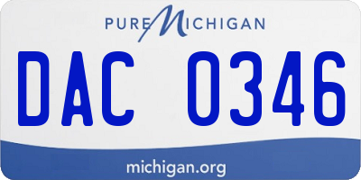 MI license plate DAC0346