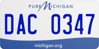 MI license plate DAC0347