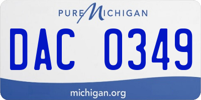 MI license plate DAC0349