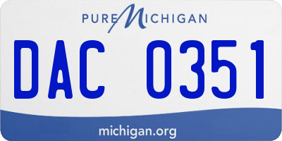 MI license plate DAC0351