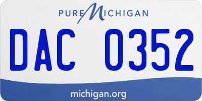 MI license plate DAC0352