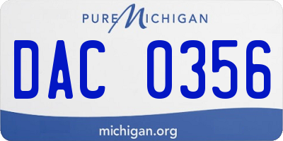 MI license plate DAC0356