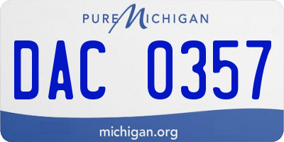 MI license plate DAC0357