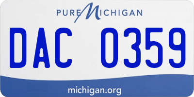 MI license plate DAC0359