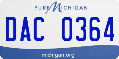 MI license plate DAC0364