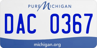 MI license plate DAC0367
