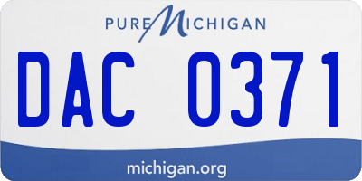 MI license plate DAC0371