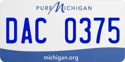 MI license plate DAC0375