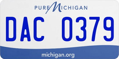 MI license plate DAC0379