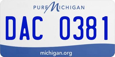 MI license plate DAC0381