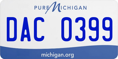 MI license plate DAC0399