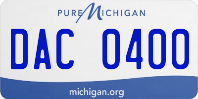 MI license plate DAC0400