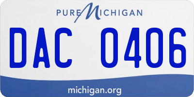 MI license plate DAC0406