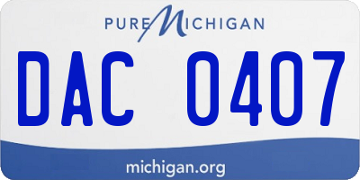 MI license plate DAC0407