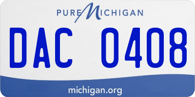 MI license plate DAC0408