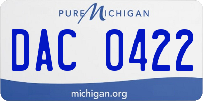 MI license plate DAC0422