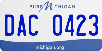 MI license plate DAC0423