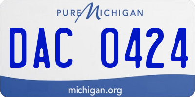 MI license plate DAC0424