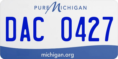 MI license plate DAC0427