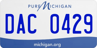 MI license plate DAC0429