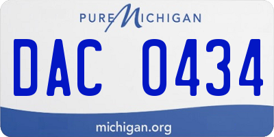 MI license plate DAC0434