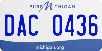 MI license plate DAC0436