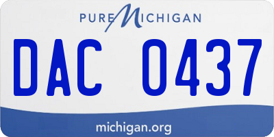 MI license plate DAC0437