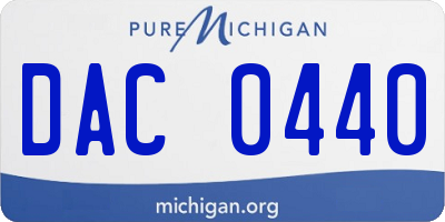 MI license plate DAC0440