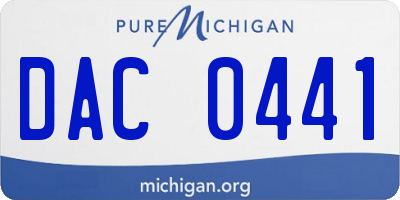 MI license plate DAC0441