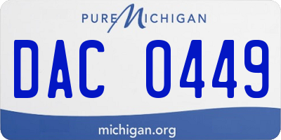 MI license plate DAC0449