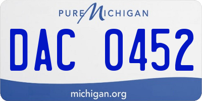 MI license plate DAC0452