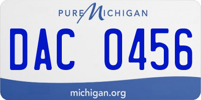 MI license plate DAC0456