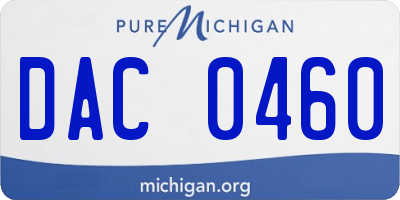 MI license plate DAC0460