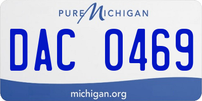 MI license plate DAC0469
