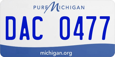 MI license plate DAC0477