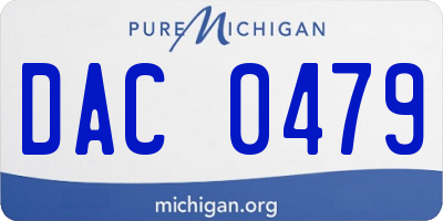 MI license plate DAC0479