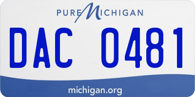 MI license plate DAC0481