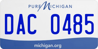 MI license plate DAC0485