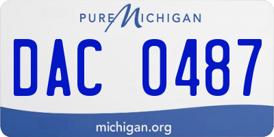 MI license plate DAC0487