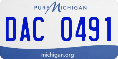 MI license plate DAC0491