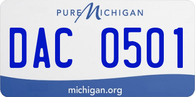 MI license plate DAC0501